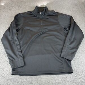 Nike Sweatshirt‎ Men's Med Gray Fleece Lined 1/4 Zip Pullover Active 424709-060
